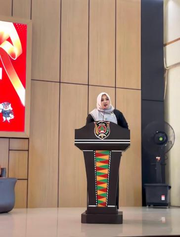 Sambutan Sri Yani S dalam acara pelatihan saksi peserta pemilu tahun 2024